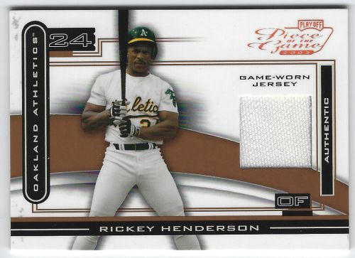 Henderson, Rickey 2003 Playoff Piece Of The Game Bronze Jersey