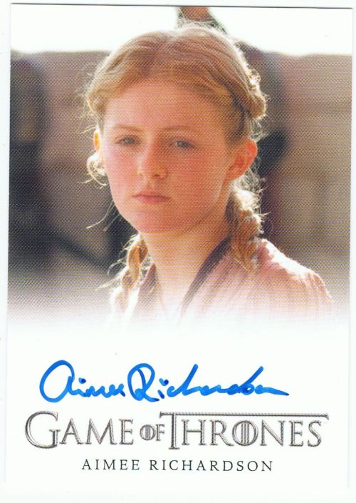 Richardson, Aimee 2015 Game Of Thrones Season 4 Full Bleed Autograph ...